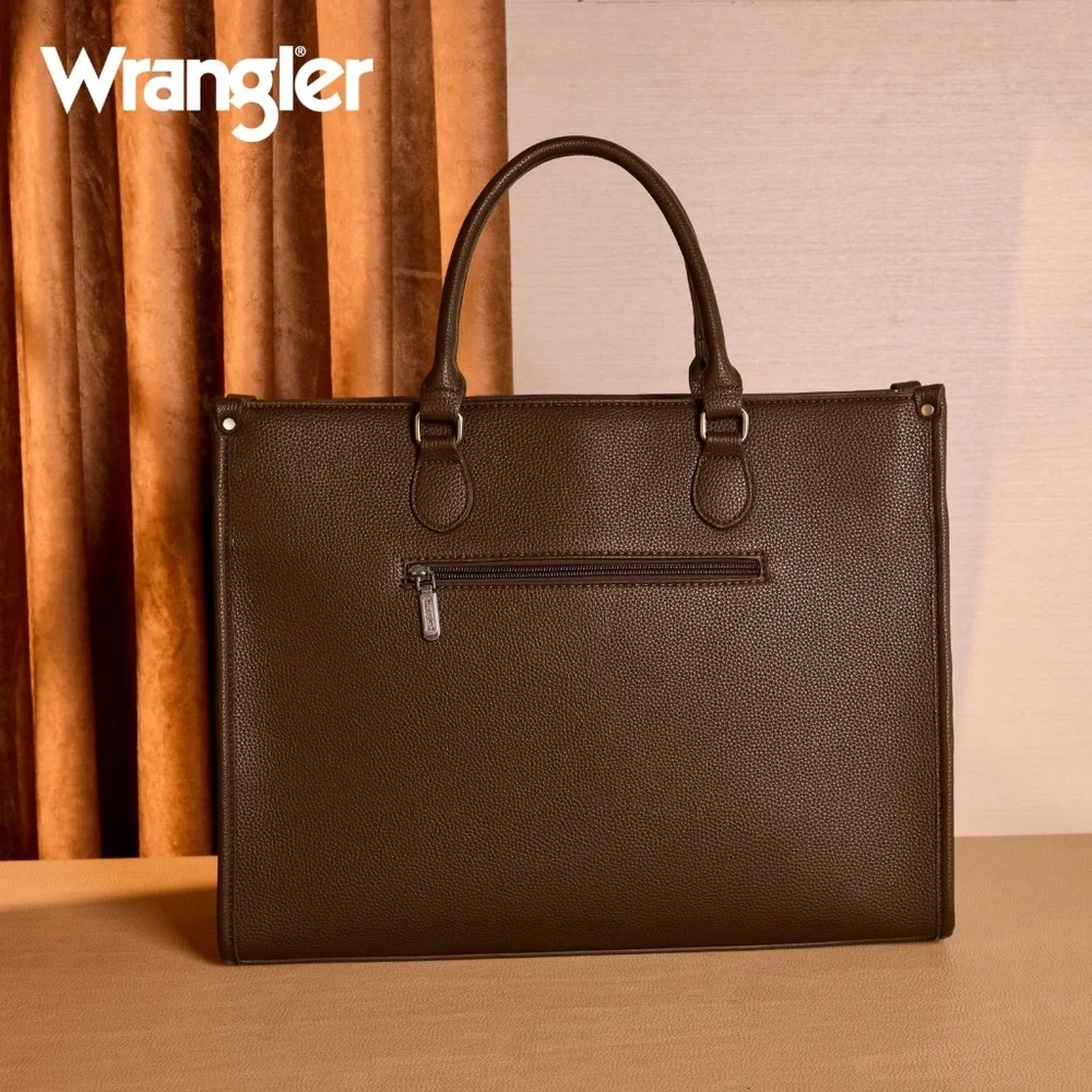 Wrangler Carry-All Large Tote Work Tote /Crossbody Coffee - Picture 4 of 6